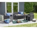 Allibert Loungeset Victoria Monaco mit Tisch anthrazit - Rattanoptik, wetterfest 