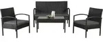 Juskys Polyrattan Gartenm&ouml;bel-Set Trinidad &ndash; Balkonm&ouml;bel-Set mit Tisch, Sofa & 2