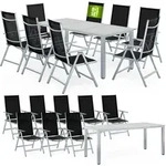 CASARIA&reg; Gartenm&ouml;bel Set 8 St&uuml;hle mit Tisch 190x90cm Aluminium Sicherheitsglas