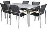 greemotion Gartenm&ouml;bel Set 6 Personen Sydney Silber / Grau inkl. Tisch - Silber/Grau