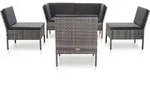 vidaXL 6-tlg. Garten-Lounge-Set mit Auflagen Poly Rattan Grau - Grau