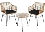 tectake&reg; Rattan Sitzgruppe Molfetta 2+1 - UV Best&auml;ndiges Polyrattan - Naturfarben -