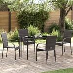 vidaXL Stapelbare Gartenst&uuml;hle 4 Stk. Poly Rattan Braun