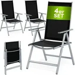 CASARIA&reg; Gartenst&uuml;hle 4er Set Hochlehner Klappbar 8-Fach Verstellbar Camping Stuhl