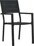 vidaXL Gartenst&uuml;hle 4 Stk. Schwarz HDPE Holz-Optik