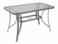 DEGAMO Gartentisch Esstisch Glastisch Tisch 120x70cm, Metall grau +...