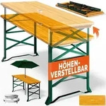 CASARIA&reg; Bierzelttisch H&ouml;henverstellbar Klappbar Hoch Outdoor Breit Holz XXL