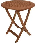 DEGAMO Gartentisch Bistrotisch Klapptisch Holztisch RIO 65cm rund, Eukalyptus ge&ouml;lt