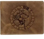 Greenburry Geldb&ouml;rse Herren Leder braun antik Vintage mit Sternzeichen Motiv