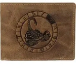 Greenburry Geldb&ouml;rse Herren Leder braun antik Vintage mit Sternzeichen Motiv