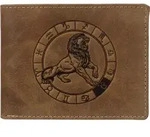 Greenburry Geldb&ouml;rse Herren Leder braun antik Vintage mit Sternzeichen Motiv L&Ouml;WE
