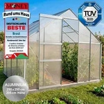 BRAST Gew&auml;chshaus Aluminium mit Fundament | 250x250x205cm | 6mm...
