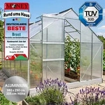 BRAST Gew&auml;chshaus Aluminium mit Fundament | 380x250x205cm | 6mm...