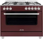 SARO Multifunktionsherd Gas/Elektro Modell TS95C61LVI bordeaux - Silber