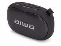 Aiwa BS-110BK schwarz Mini Bluetooth Lautsprecher mit Karabiner 10W HyperBass...