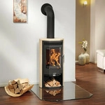 JUSTUS 653042, Justus Usedom 5D Kaminofen Stahl Schwarz / Sandstein Beige,