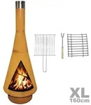 YERD Gartenkamin Terrassenkamin Denver XL 160cm mit Grillrost Outdoorofen
