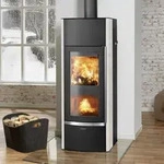 Oranier Hektos Aqua Wasserf&uuml;hrender Holzvergaserofen Stahl Schwarz / Kalkstein Creme