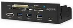 LogiLink Multifunktions-Panel 5,25' intern m. Kartenleser - Schwarz