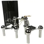 Kerzenhalter Stoff Nagel 3-er Set silberfarben Metall