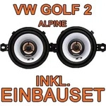 Amaturenbrett Alpine SXE 0825 Koax Lautsprecher f&uuml;r VW Golf 2 - justSOUND