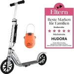 HUDORA BigWheel&reg; Crossover 205, Scooter silber inkl. Kabelschloss Bundle -...
