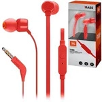 JBL In Ear Kopfh&ouml;rer Tune 160 Rot mit Mikrofon 35mm Klinke Bass Sound - Rot