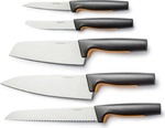 Fiskars 1057558, Messer-Set, Edelstahl, Edelstahl, Schwarz, Ergonomisch, Softgrip,
