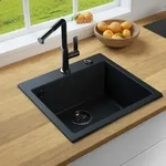LINDBERGH&reg; Granitsp&uuml;le Schwarz "COL11" inkl. Siphon K&uuml;chensp&uuml;le Einbausp&uuml;le