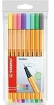 Fineliner - STABILO point 88 - 8er Etui - Pastellfarben - Bunt
