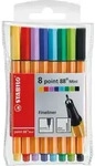 Fineliner - STABILO point 88 Mini - 8er Pack - mit 8 verschiedenen Farben