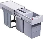 HAILO 3666821 Abfallsorter 30 (2x15) Liter TANDEM ab 30 cm Schrankbreite, hellgrau -
