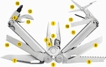 Leatherman Wave+, Edelstahl, Schwarz, 100 mm, 241 g