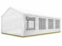 Partyzelt Pavillon 4x8 m in weiß PE Plane 350 N Wasserdicht UV Schutz Festzelt