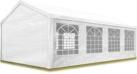 TOOLPORT Partyzelt Pavillon 4x8 m in wei&szlig; PE Plane 350 N Wasserdicht UV Schutz
