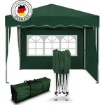 Kronenburg Faltpavillon 3x3m - Wasserfest, UV-Schutz 50+, 2 Seitenteile, gr&uuml;n -