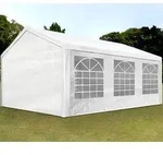 TOOLPORT Partyzelt Pavillon 3x6 m in wei&szlig; PE Plane 350 N Wasserdicht UV Schutz