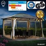 Alu-Pavillon PREMIUM 3x4m beige inkl. LEDs