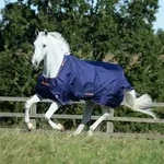 Bucas Outdoordecke 50g Therapy Turnout Light Therapiedecke Navy/Orange 140 - Orange