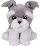 TY Beanie Boos 15cm Glubschi Harper Schnauzer Hund grau Stofftier Pl&uuml;schtier