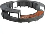 Whirlpool Umrandung Poolumrandung Poolverkleidung Rattan Rahmen Anthrazit-Grau