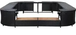 vidaXL Whirlpool-Umrandung Quadratisch Schwarz 268x268x55 Poly Rattan