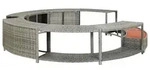 vidaXL Whirlpool-Umrandung Grau Poly Rattan