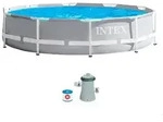 Intex PrismFrame, 4485 l, Gerahmter Pool, Erwachsener & Kind, Blau, Grau, 19,5 kg -