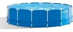 INTEX 28242GN Frame Pool Set 457x122cm mit Filterpumpe Abdeckplane Leiter Plane