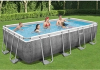 Bestway 3202573, Bestway Pool-Set Power Steel Rechteckig 549x274x122 cm Grau