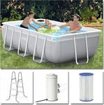INTEX 26784GN Prism Frame Pool rechteckig 300x175x80cm mit Filterpumpe und...