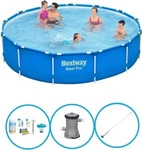 Bestway 5612E, Bestway Steel Pro Rund - 396x84 cm - 6-teilig S22754 Blau