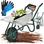 Juskys Schubkarre Garden 100 Liter Volumen - 250 kg - Luftreifen mit Metall Felge