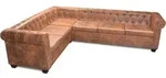 vidaXL Chesterfield-Ecksofa 6-Sitzer Kunstleder Braun - Braun